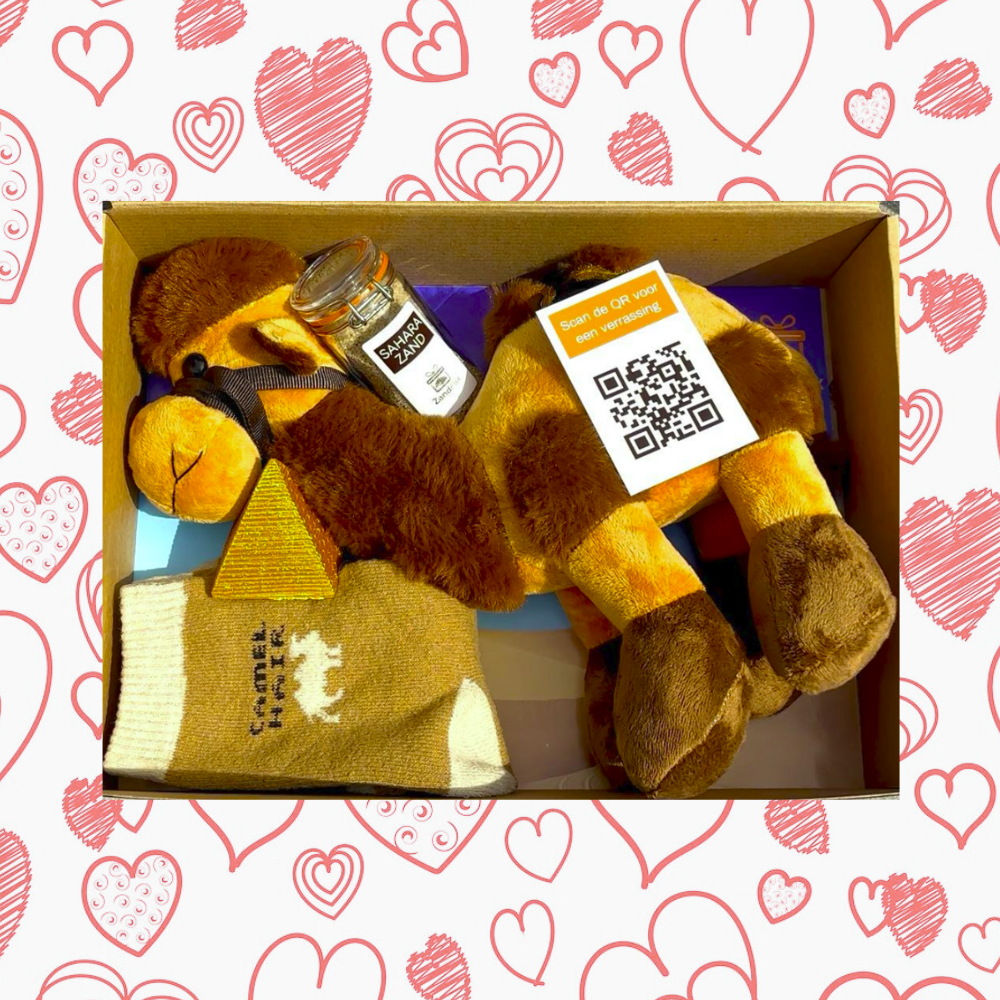 Liefdesvideo met kameel | Romantisch cadeau pakket | Zandflix